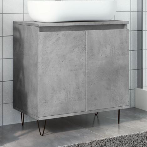 Armoire de bain,Meuble de salle de bain gris béton 58x33x60 cm bois d'ingénierie CFW44164 (1/5)