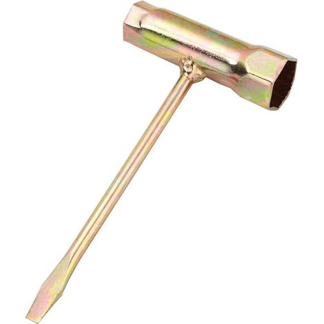 Clé à bougie allumage tronçonneuse + clé écrou guide 13 mm x 19 mm, or, 1 pièce (1/5)