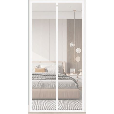 Magnetisches Moskitonetz für Türen (120 x 210 cm), weiß
