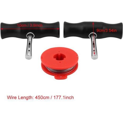 1 Kit outil démontage pare-brise, fil coupe verre 4,5m, poignée ergonomique, plastique métal, réparation automobile (1/4)