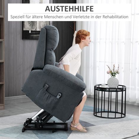 Fauteuil relaxant avec repose-jambes motorisé, 8 moteurs vibrants, commande à distance fournie, couleur gris