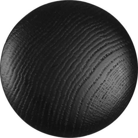 Bouton/Patère bois Ø75 mm chêne noir – bouton de meuble ou patère murale, insert M6, avec cheville (1/4)