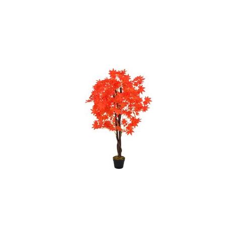 Arce artificial con maceta, rojo, 120 cm - Crezuo