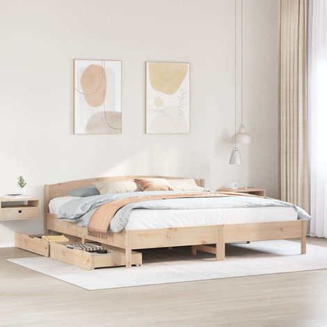 vidaXL Letto senza Materasso 200x200 cm in Legno Massello di Pino (1/5)