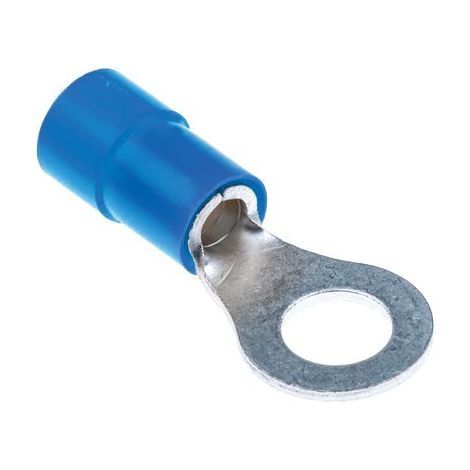 TERMINALE AD ANELLO A STRINGERE - BLU X CAVO MMQ 1,5/2,5 FORO MM 4,3 CF=PZ 10- 12 confezioni