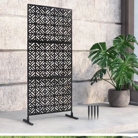 Clôture de jardin noir en métal 92 x 40 x 192 cm (1/5)