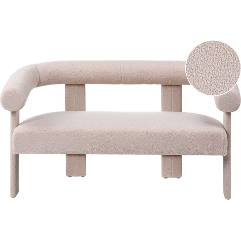 Sofa 2-Sitzer ILBRO Bouclé Hellbeige