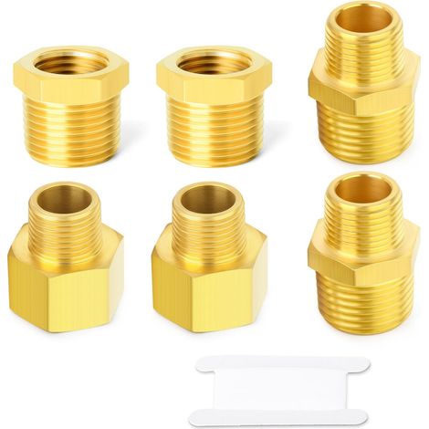 6pièces raccord de tuyau en laiton, douille hexagone, adaptateur réducteur, réducteur hexagone 3/8 pouces BSP x 1/4 pouces BSP (1/5)