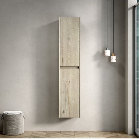 Meuble de salle de bain mural étroit 140 cm, 2 portes, 30 x 24 cm HAVRYA (1/5)