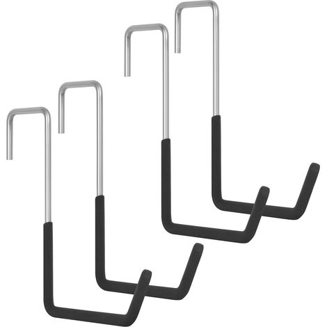 Lot de 4 Crochet Plafond Acier Vinyle Antidérapant Pour Vélo Échelle Garage Poutre (1/5)