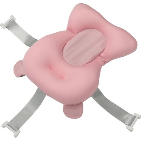 Tapis de bain pour bébé, coussin de baignoire pour nouveau-né, coussin de bain pour bébé, siège de bain pour nourrisson et jeune enfant, en plastique rose, grande taille. (1/5)
