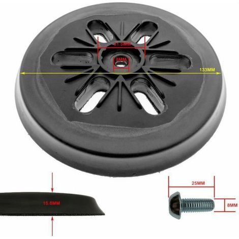 Plateau support pour ponceuse excentrique Bosch GEX 150 AC, PEX 15 AE, GEX 150 Turbo 150 mm avec vis (1/4)
