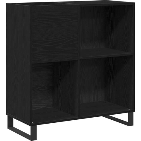 Maison Exclusive - Mobile porta vinili con lo scaffale Rovere Nero 85 x 38 x 89 cm