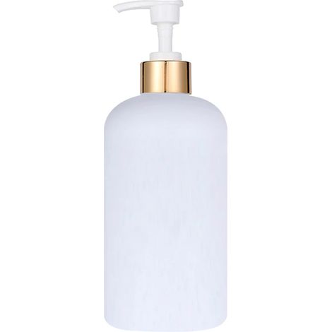 (1 pièce blanche) Flacon distributeur de savon à pompe doré vide et rechargeable pour shampoing, après-shampoing, gel douche, savon pour les mains et distributeur de vaisselle (1/5)