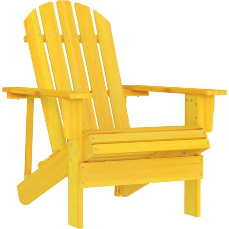Chaise de jardin Adirondack en bois de sapin massif ergonomique jaune 69,5 x 86,5 x 89,5 cm - PANGIVO (1/5)