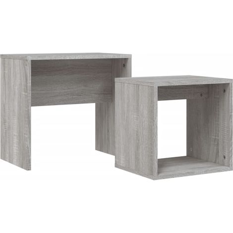 Nesting Coffee Tables 2 pcs Grey Sonoma Engineered Wood vidaXL
