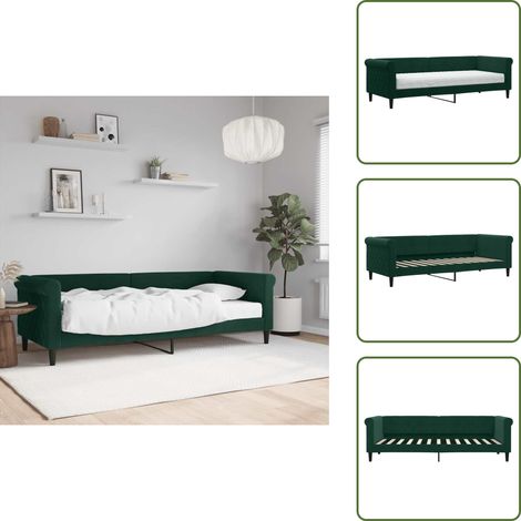 vidaXL Tagesbett mit Matratze Dunkelgrün 80x200 cm Samt (1/5)
