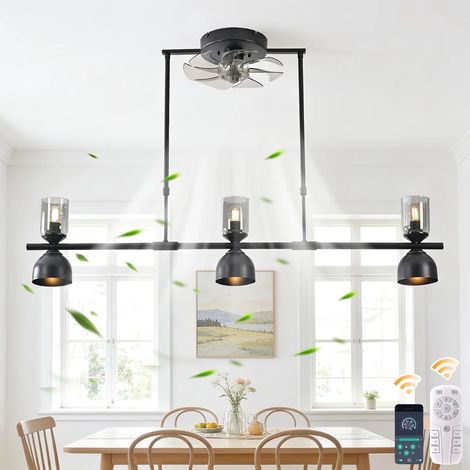 Ganeed 47.24 Inch Kitchen Island Fandelier Ceiling Fan With Light, 6-Speede legant ceiling fan light with Remote, Ceiling Fan for Living Rooms, Bedrooms, Kitchens (1/5)