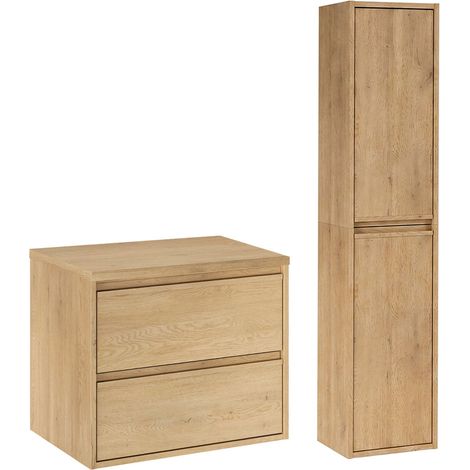 Ensemble meuble sous-vasque 60cm et colonne Edmé Bois (1/5)
