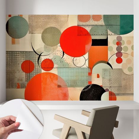 Carta da parati autoadesiva - fotomurale - decorazione parete - stile elegante - decorazione casa - Astrazione colorata 104x70 cm (1/5)