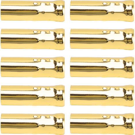 Set mit 10 Schutzröhrchen für E14-Fassung, Kristallleuchterbirne, Tropfenkerzenrohr, gerades Aufhängungsrohr, Beleuchtungszubehör (Modell 25x80mm) Goldelektrophorese. (1/5)