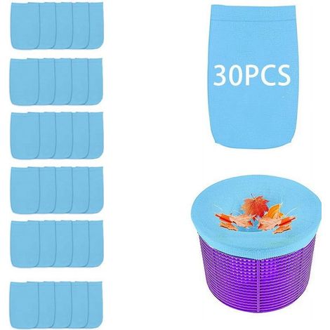Filter Sock Pool - 9,4 x 3,7 Pouces - Maille Ultra Fine - Pour Panier Skimmer Piscine Hors Sol et Enterrée - Réutilisable - Lot de 20 (1/2)