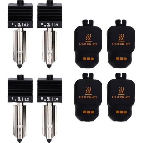 Kit Hotend 4 pièces adapté à l'imprimante 3D Bambu Lab P2S, buse amovible en acier trempé 0.2MM 0.4MM et chaussettes en Silicone (1/5)