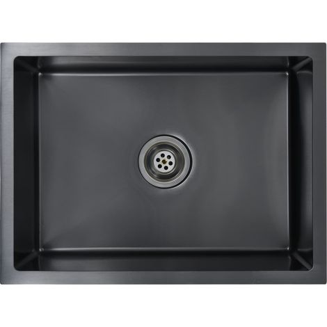 Lavello da cucina fatto a mano con filtro in acciaio inox nero 020002369