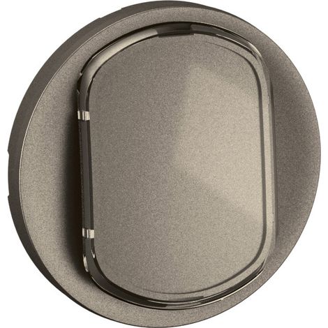 Enjoliveur pour interrupteur ou va-et-vient avec porte-étiquette Céliane livré avec 2 étiquettes - Titanium - LEGRAND - CT5001 (1/4)