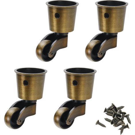 Lot de 4 roulettes universelles de type tasse massif haute capacité de charge pour meubles, costumes, lits (1/5)