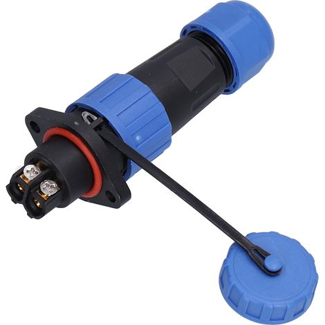 Connecteur étanche 2 broches IP68 prise aviation 250V 20A à bride LP16 pour câble électrique, raccord étanche industriel (1/5)