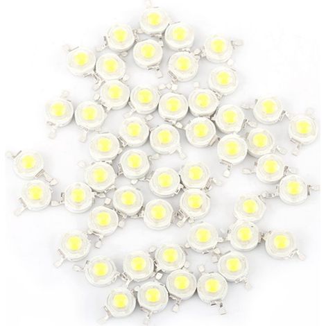 Lot de 50 LED SMD 1W Blanc Cool Pour Spot et Floodlight Haute Puissance, Aluminium (1/5)