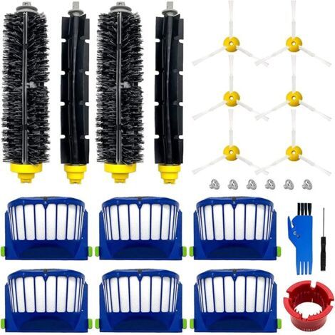 Kit de pices de rechange pour iRobot Roomba 600 Series 694 675 692 695 677 671 655 645 690 680 660 650 620 614 &amp 500 Series 595 585 564 robot, 2 2 brosses battantes. 6 filtres, 6 brosses latrales