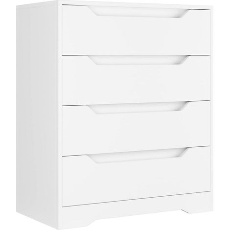 Kommode mit 4 Schubladen, weiß, skandinavischer Stil, Stauraum, 69x39x82cm (1/5)