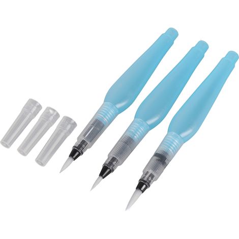 Lot de 3 stylos pinceaux rechargeables pour aquarelle, calligraphie et dessin artistique (1/5)