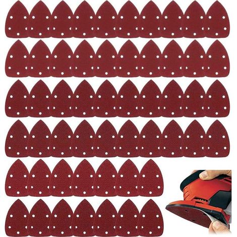 60 Stück Schleifpapier, Schleifdreiecke, Mausschleifer, Quetschschleifmittel, Klettverschluss, verschiedene Körnungen: 40, 60, 80, 100, 120, 150, 180, 240, 320, 400 (1/5)