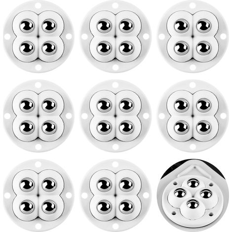 AIDUCHO Lot De 8 Roulettes Autocollantes Solides À 360 ° - Petites Roulettes À Billes Pour Meubles - Mini Roulettes À Billes - Roulettes Autocollantes Pour Boîtes De Rangement