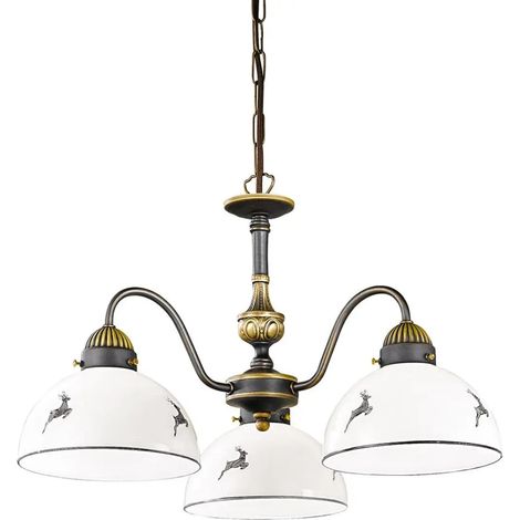 [GEBRAUCHT] B-Ware Kolarz Hängelampe Pendelleuchte Leuchte Nonna Hirsch Grün Glas Metall