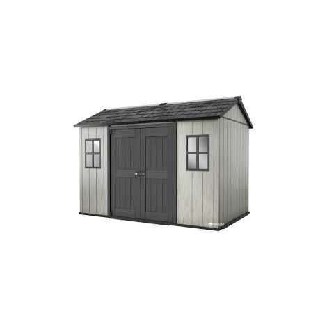 Keter- Abri de jardin Oakland 1175, effet bois brossé, gris, 7,2 m², 350 x 229 x 254 cm (H)