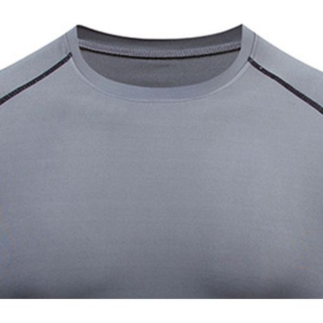 T-shirt de sport de compression à manches courtes pour homme, séchage rapide, gris, taille M (1/5)