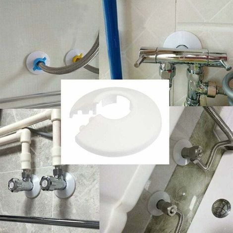 30 pezzi di copritubi, fascette stringitubo, copritubi in plastica per radiatori, rosette di copertura per nascondere i tubi del radiatore (bianchi) (1/4)