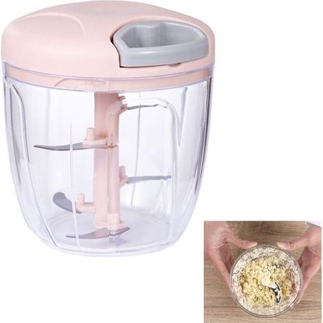 Affettatrice per verdure, robot da cucina e per alimenti, tritatutto manuale, smacchiatore per erbe aromatiche, affettatrice per verdure, mini affettatrice per cipolle, affettatrice manuale per cipoll (1/5)