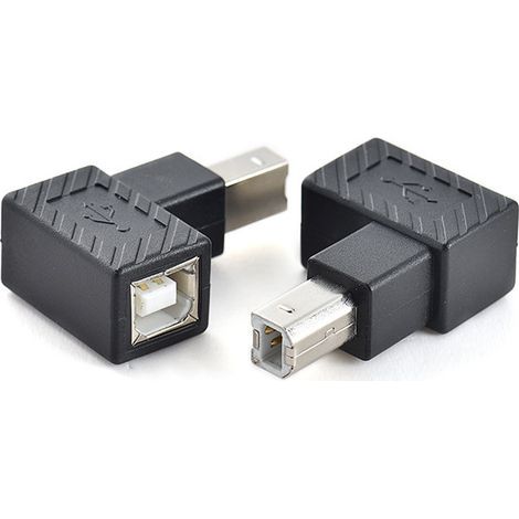 Druckeradapter (Stecker auf Buchse), 90°-Winkelstecker, Lade- und Datenadapter für Scanner, B-Stecker auf B-Buchse (1/5)