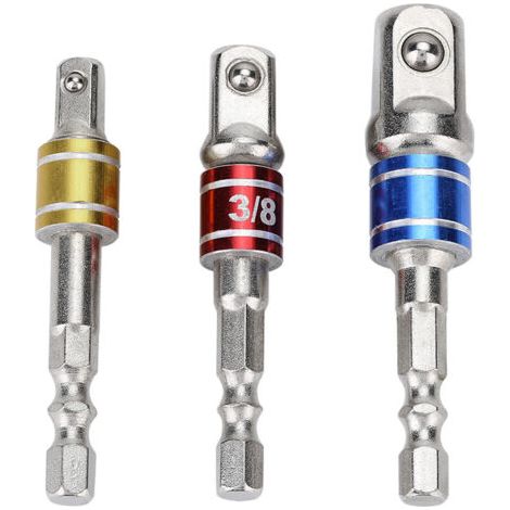 3 pièces adaptateurs de douille perceuse écrou tournevis barres d'extension ensemble 1/4in 3/8in 1/2in outils de tournevis