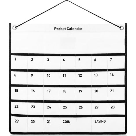 CCYKXA Wandtasche für Monatskalender aus weißem Vliesstoff, einfach zu montieren und schnell zugänglich, für Wohnzimmer oder Klassenzimmer (1/5)