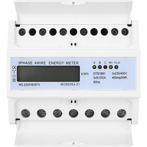 Compteur Électrique Triphasé 4 Fils LCD Portable avec Mesure de 7 Paramètres (1/5)