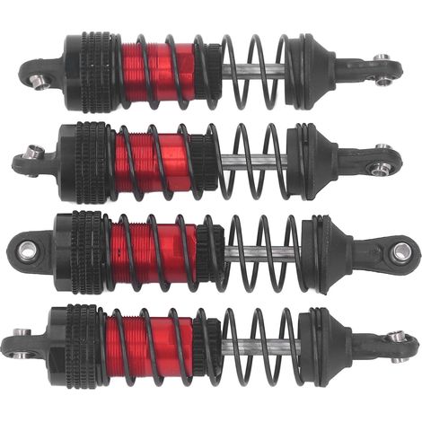 Lot de 4 amortisseurs en alliage d'aluminium pour voitures RC LC Racing 1/14 et 1/16, haute stabilité et haute élasticité, rouge. (1/5)