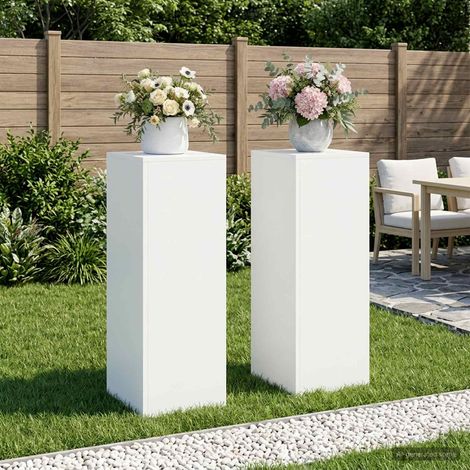 vidaXL Plant Stand 2 pcs White 30 x 30 x 80 cm Steel (1/5)