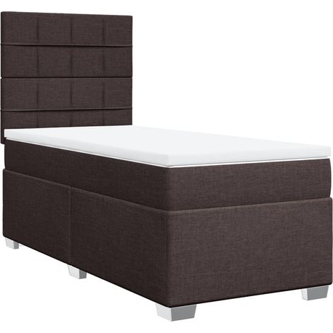 Maison Exclusive - Sommier à lattes de lit avec matelas Marron foncé 90x190 cm (1/5)