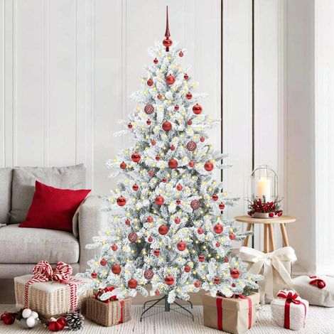 Künstlicher klappbarer Weihnachtsbaum Weiß 180 cm PVC und Stahl